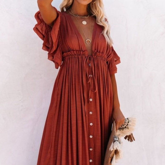 Figleaffashion Dresses & Skirts - 🎉Host Pick🎉Boho Red Maxi Dress